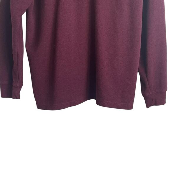 LL Bean Mens Shirt L Maroon Henley Waffle Knit Cotton Gorpcore Hike Camp Comfort - Picture 4 of 9